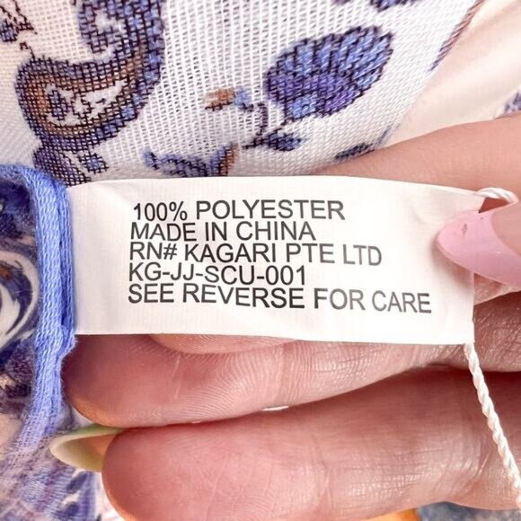 NEW Women's Boho Tassel Blue Paisley Kimono Cardigan OS Lightweight Beachy - Picture 6 of 7